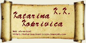 Katarina Koprivica vizit kartica